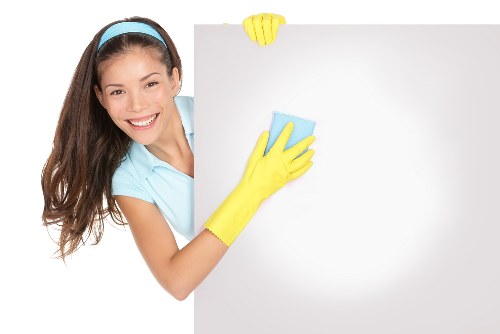 Carpet cleaning team preparing a property for service